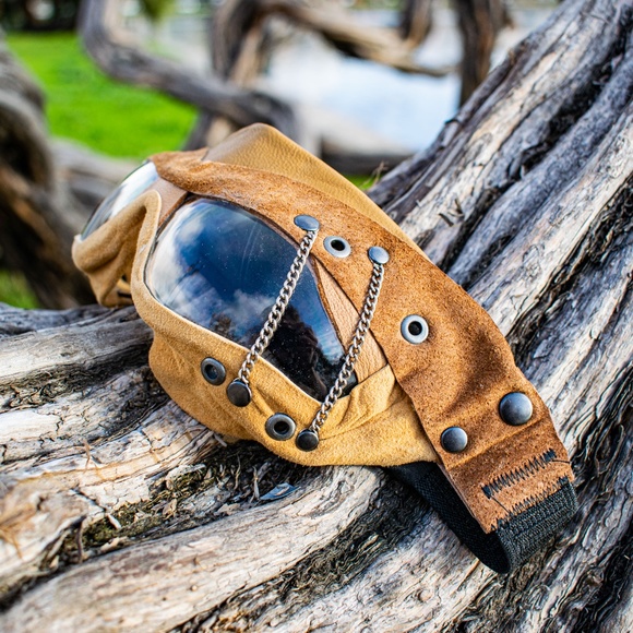 Steampunk Goggles, Burningman Goggles, Leather - Picture 3 of 8